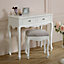 Melody Maison White Dressing Table & Stool Set - Victoria Range