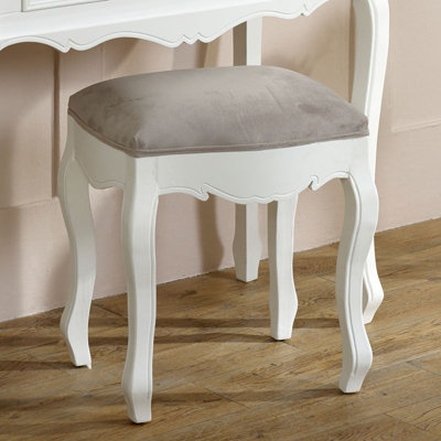 Melody Maison White Dressing Table Stool - Victoria Range