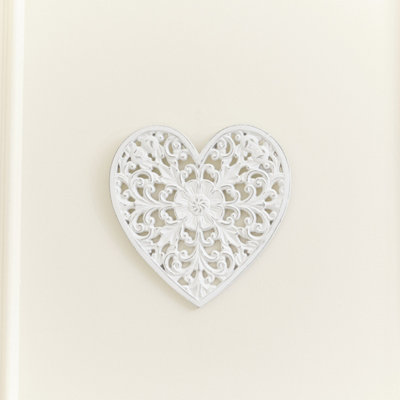 Melody Maison White Floral Heart Wall Plaque