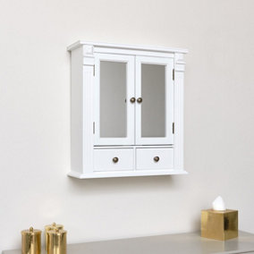 Melody Maison White Mirrored Bathroom Wall Cabinet