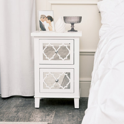 White bedside deals table b&q