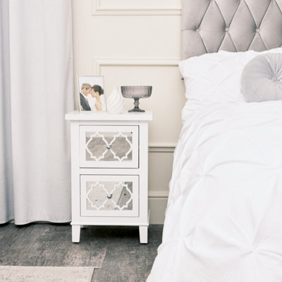 B&m mirrored store bedside table