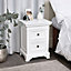 Melody Maison White Two Drawer Bedside Table - Daventry White Range