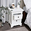 Melody Maison White Two Drawer Bedside Table - Daventry White Range