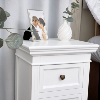Melody Maison White Two Drawer Bedside Table - Daventry White Range