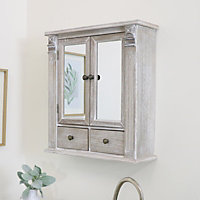 Melody Maison Wooden Mirrored Bathroom Cabinet
