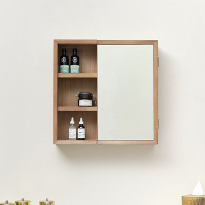 Melody Maison Wooden Open Shelved Mirrored Wall Cabinet 53cm x 53cm Price Comparisons | Compare The Build