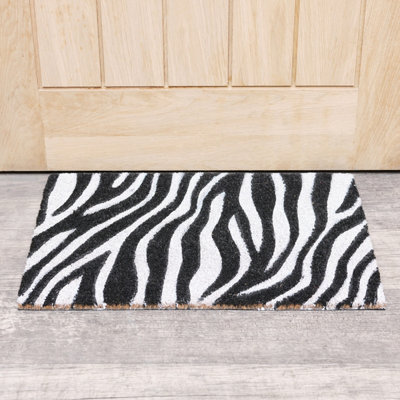 Melody Maison Zebra Print Coir Door Mat