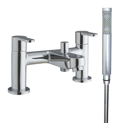 Melody Polished Chrome Deck-mounted Bath Shower Mixer Tap with Handset