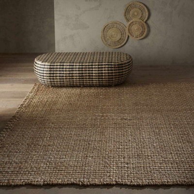 Melrose 100% Jute Made Naturals Basket Large Area Rug 2.8mm Pile Height 160/230cm