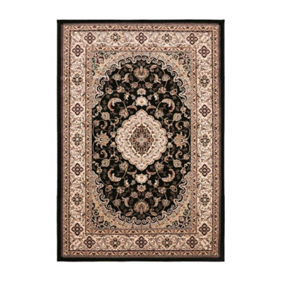 Melrose Classic Traditional Black Vintage Area Rug 160/230cm