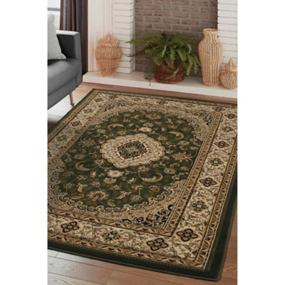 Melrose Classic Traditional Green Vintage Area Rug 080/150cm