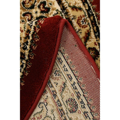 Melrose Classic Traditional Red Vintage Round Rug 133x133cm