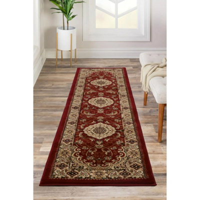 Melrose Classic Traditional Red Vintage Runner Rug 060/230cm
