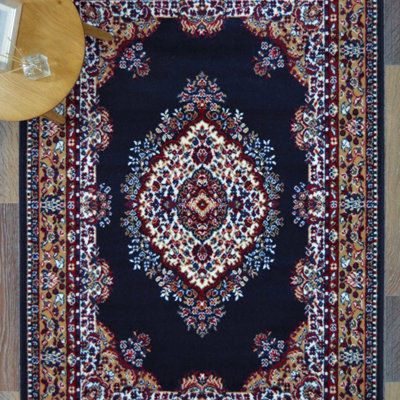 Melrose Colorama Traditional Design Navy Small Area Livingroom Rug 080 ...