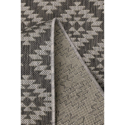 Melrose Eden Genesis Silver Indoor Outdoor Area Runner Rug 3mm Pile Height - 67/200cm