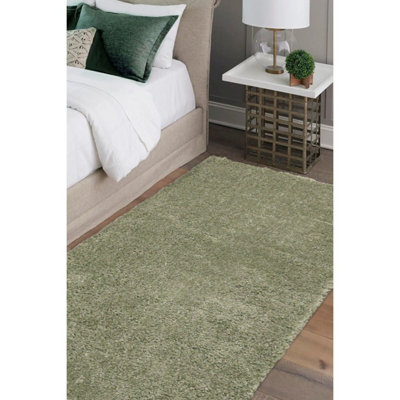 Melrose Laguna Super Soft Shaggy Green Area Rug 120/170cm