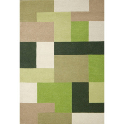 Melrose Lexus Green Low Pile Large Area Rug 160/230cm