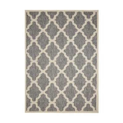 Melrose Prism Gel Flatweave Grey Large Area Rug 160/225cm