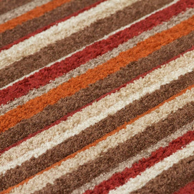 Melrose Salerno Orange Red Striped Pattern Design Large Indoor Area ...