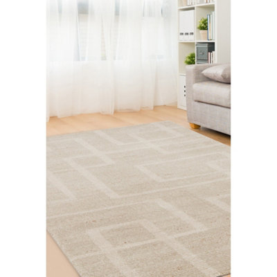Melrose Solero Decorative Lines Natural Large Area Rug 160/230cm