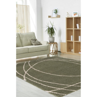 Melrose Squiggle Green Coloured X-Large Area Indoor Rug 200/290cm