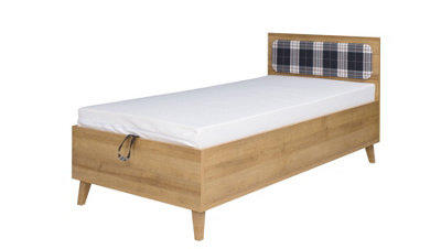 Memone Bed with Hydraulic Storage - Sleek Golden Oak - W945mm x H900mm x D2045mm