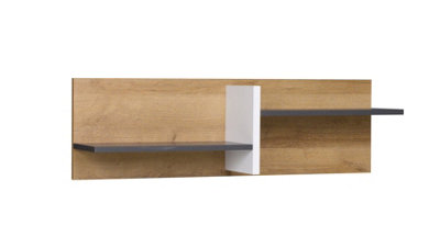 Memone Scandinavian Wall Shelf 100cm - Golden Oak - W1000mm x H300mm x D220mm