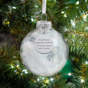 Memorial Glass Bauble With Engraved Charm