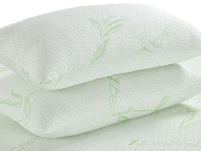 Memory Foam Bamboo Pillow Premium Firm Neck Support and Anti Allergy Foam Orthopaedic Hypoallergenic Shredded Bed Pillow