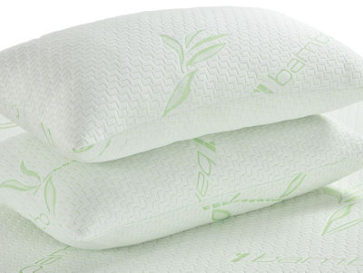 Memory Foam Bamboo Pillow Premium Firm Neck Support and Anti-Allergy Foam Orthopaedic Hypoallergenic Shredded Bed Pillow