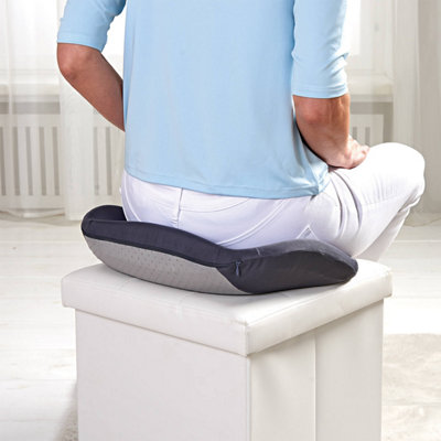 Memory Foam Coccyx Seat Cushion, Relieves Back Strain, Removable Washable Cover, H43 xW33 xD10cm