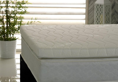 Memory Foam Fibre 3 Inch (7.5cm) Mattress Topper with Cover, 2FT6 (75x190cm)