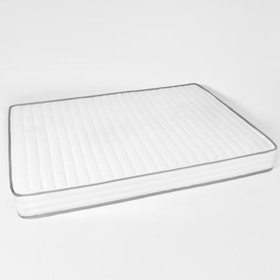 Memory Foam Mattress Luxury Quilted Sprung Comfort, White - Double
