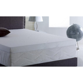 Memory Foam Mattress Topper 7500 with Cover, 3 inch, 4FT6 (135x190cm)