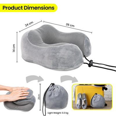 Memory Foam Neck Travel Pillow Lightweight Portable Head Neck Support Pillow - 4