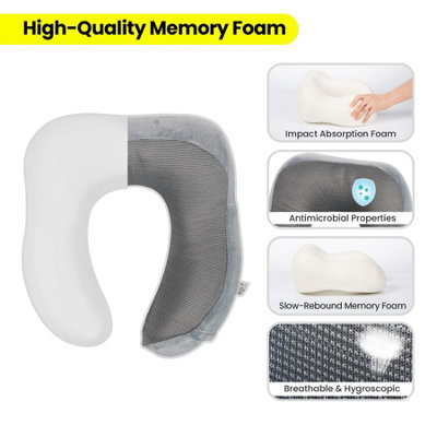 Memory Foam Neck Travel Pillow Lightweight Portable Head Neck Support Pillow - 6
