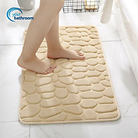 Memory Foam Pedestal Bath Mat Set - Cream