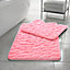 Memory Foam Pedestal Bath Mat Set - Pink