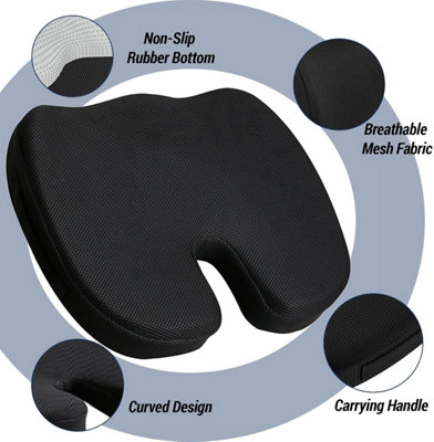 Memory Foam Seat Cushion Ergonomic Chair Pad with Back Support for ...