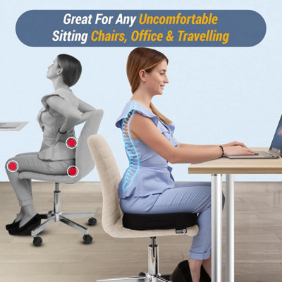 Memory Foam Seat Cushion Ergonomic Chair Pad with Back Support for ...