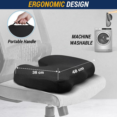 Memory Foam Seat Cushion Ergonomic Chair Pad with Back Support for ...