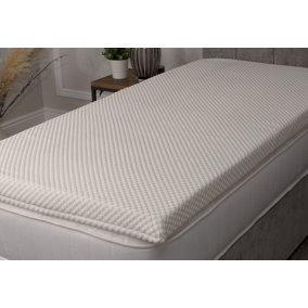 Memory Foam Topper with free Luxury Bubble Cover - 2 Inch Deep - Double
