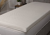 Memory Foam Topper with free Luxury Bubble Cover - 2 Inch Deep - King