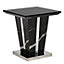 Memphis Gloss Lamp Table In Milano Marble Effect With Glass Top