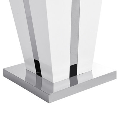 Memphis High Gloss Lamp Table In White With Glass Top