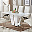 Memphis Large High Gloss Dining Table In White With Glass Top