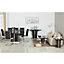 Memphis Small High Gloss Dining Table In Black With Glass Top