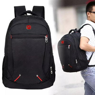 Men's Black Large Capacity Backpack Rucksack - Durable Multi-Use Bag ...