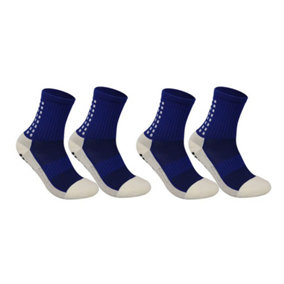 Men's Mid-Calf Silicone Sole Non-Slip Sports Socks BLUE 2pcs